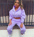 Women Solidcolour Casual Sports 2 Pieces Set Sweatshirt - ROUTINE FASHION